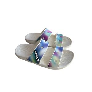 Crocs Classic Slide Sandal Tie Dye Rainbow Comfort‎ Size 8 W / 6 M